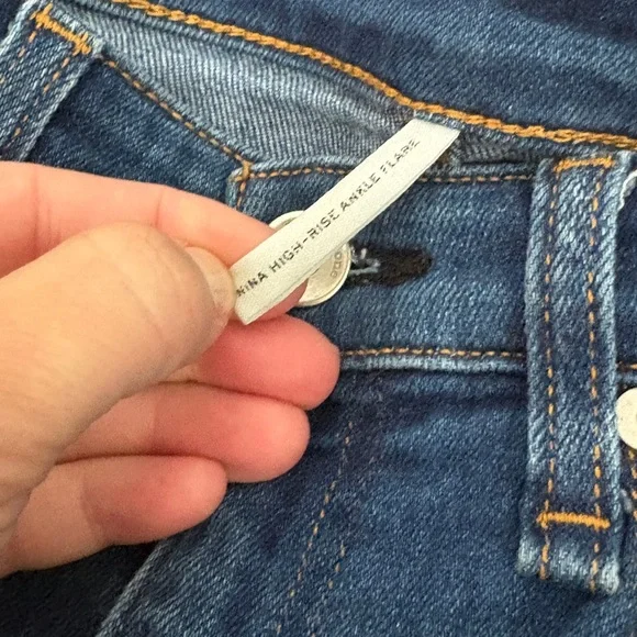 Rag & Bone Nina High Rise Ankle Flare Crossfield Jeans Distressed Hem - Picture 6 of 11